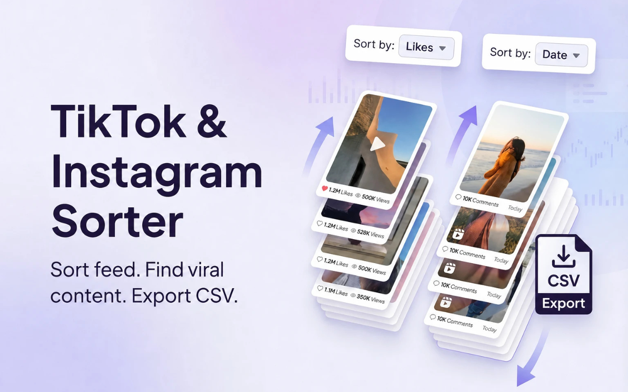 ์ข์์ ๋๋ ๋ ์ง๋ก InstagramยทTikTok ๊ฒ์๋ฌผ์ ์ ๋ ฌํ๋ Sort Feed ์ปจํธ๋กค